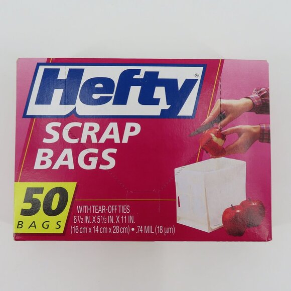 Hefty Scrap Bags With Tear Off Ties 50 Bags Discontinued UPC 013700002106 NEW - Picture 9 of 10